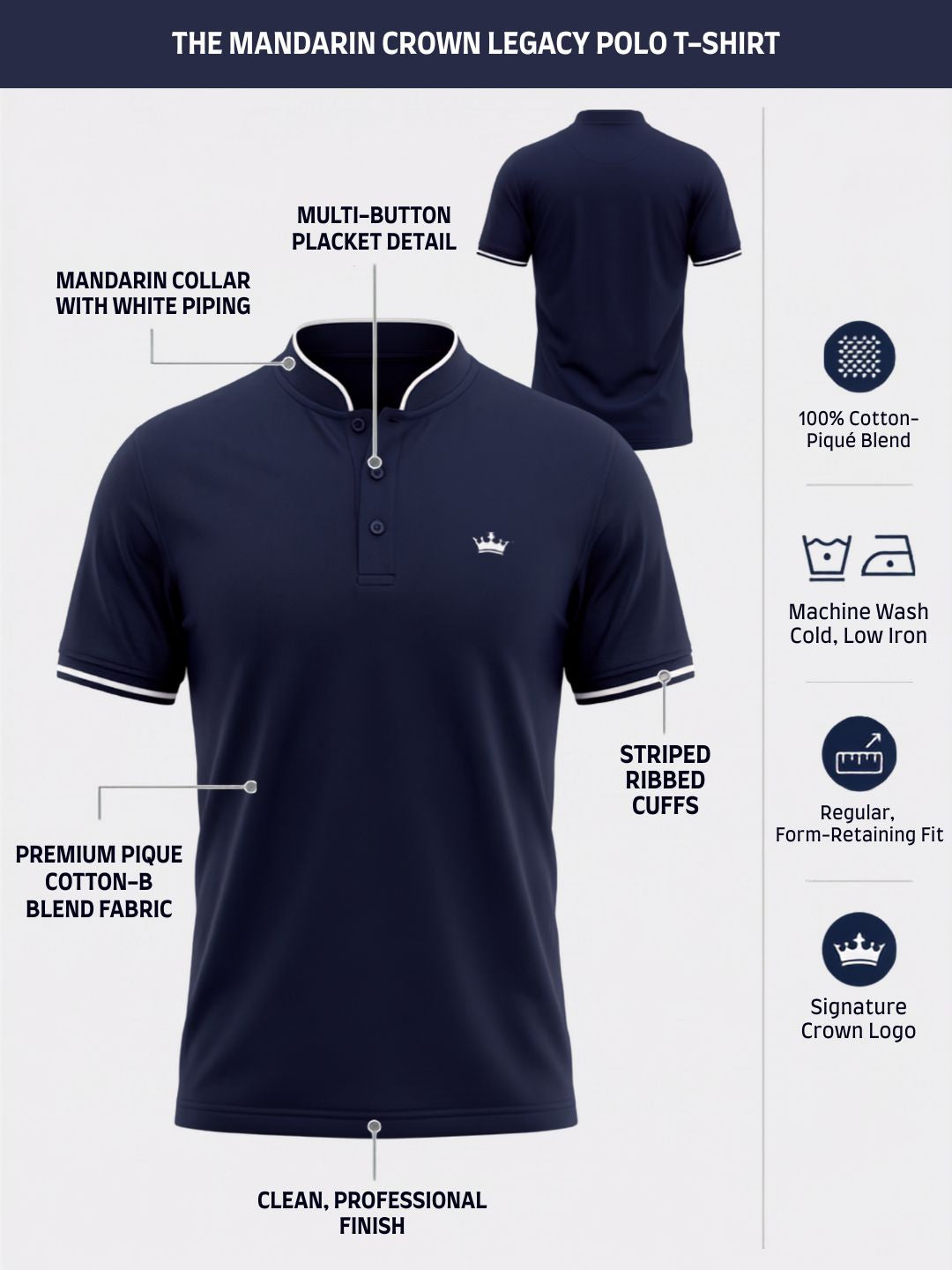 THE MANDARIN CROWN LEGACY POLO T-SHIRT
