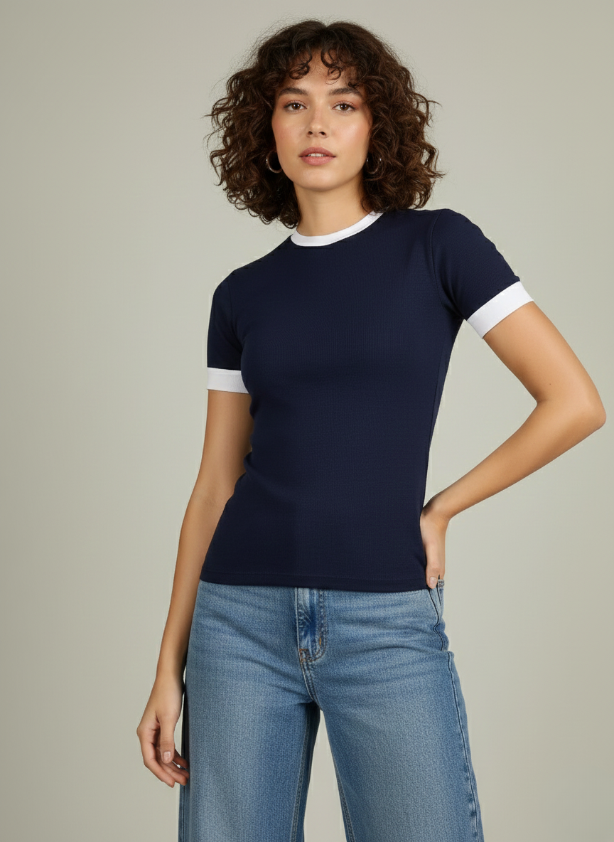 CONTRAST TRIM RINGER TEE