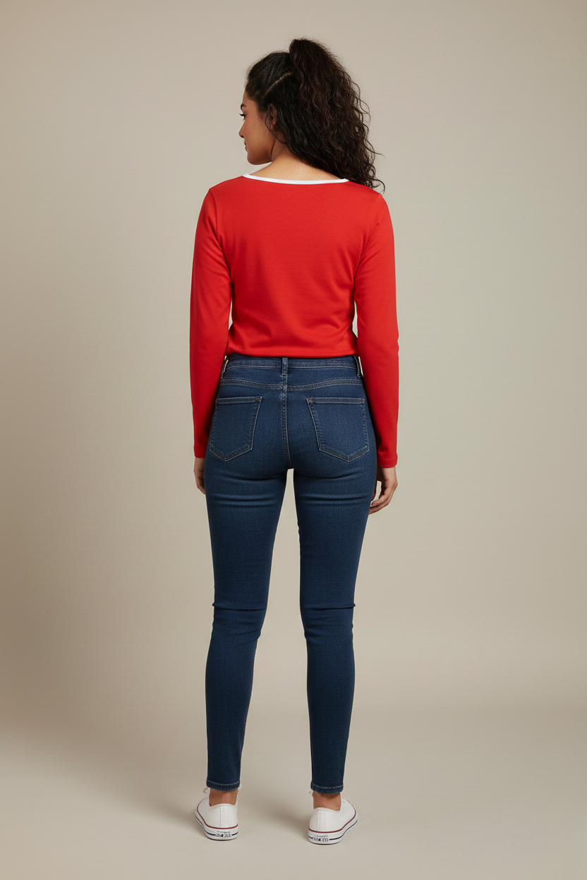 MODERN CONTRAST LONG SLEEVE TOP