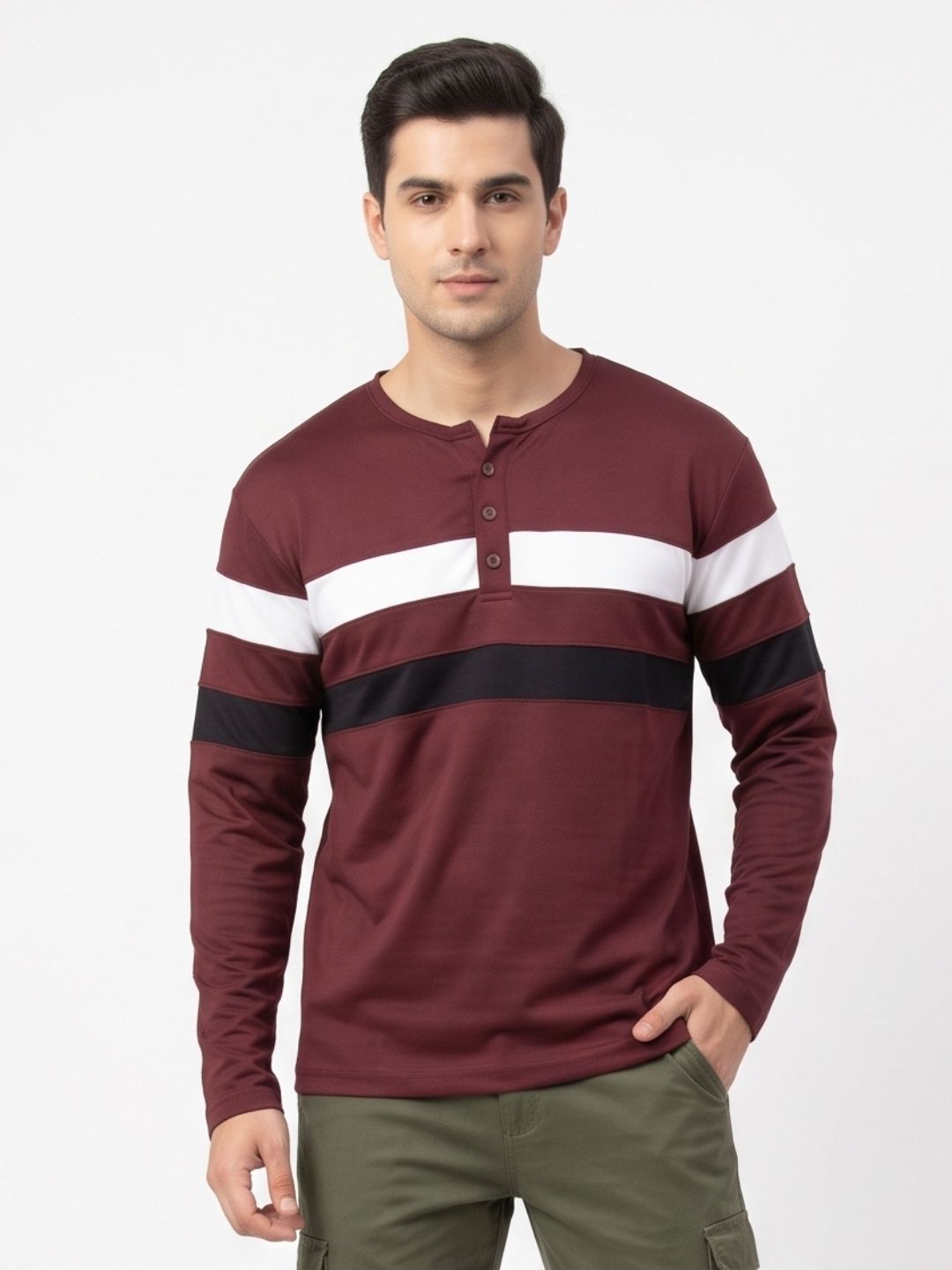 THE HERITAGE STRIPE HENLEY T-SHIRT