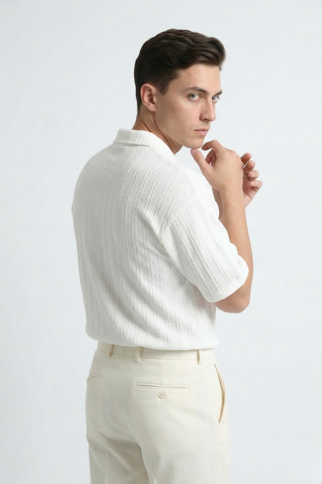 LINEAR JACQUARD POLO