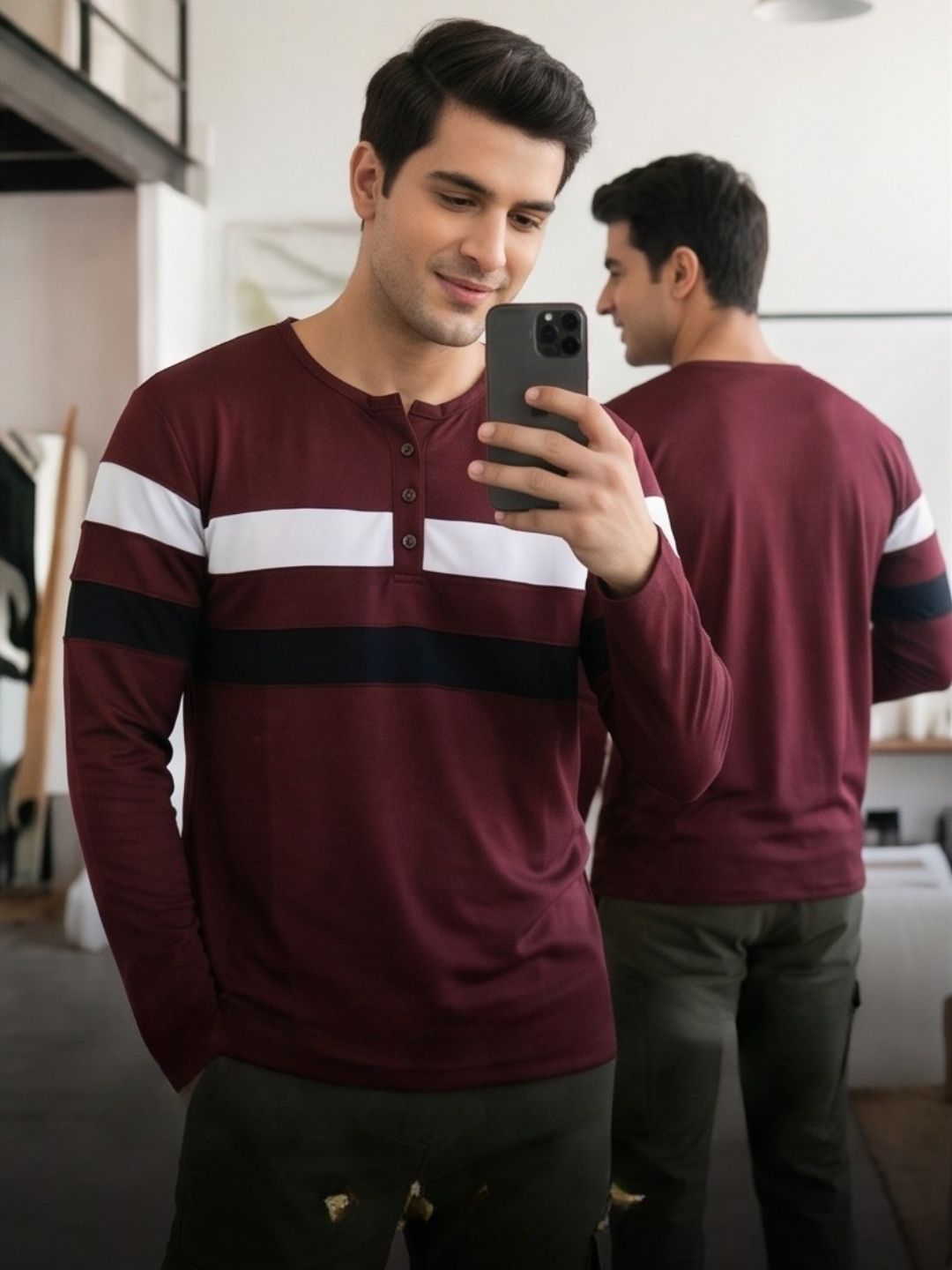 THE HERITAGE STRIPE HENLEY T-SHIRT