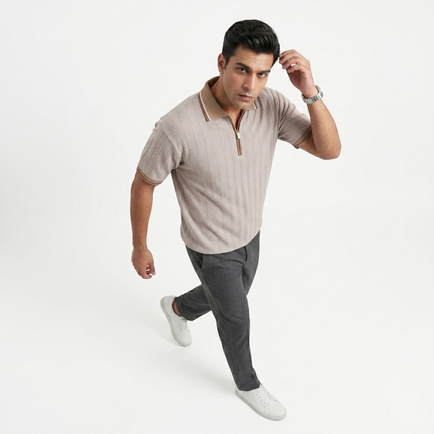 HORIZON ZIP OVERSIZED TEE