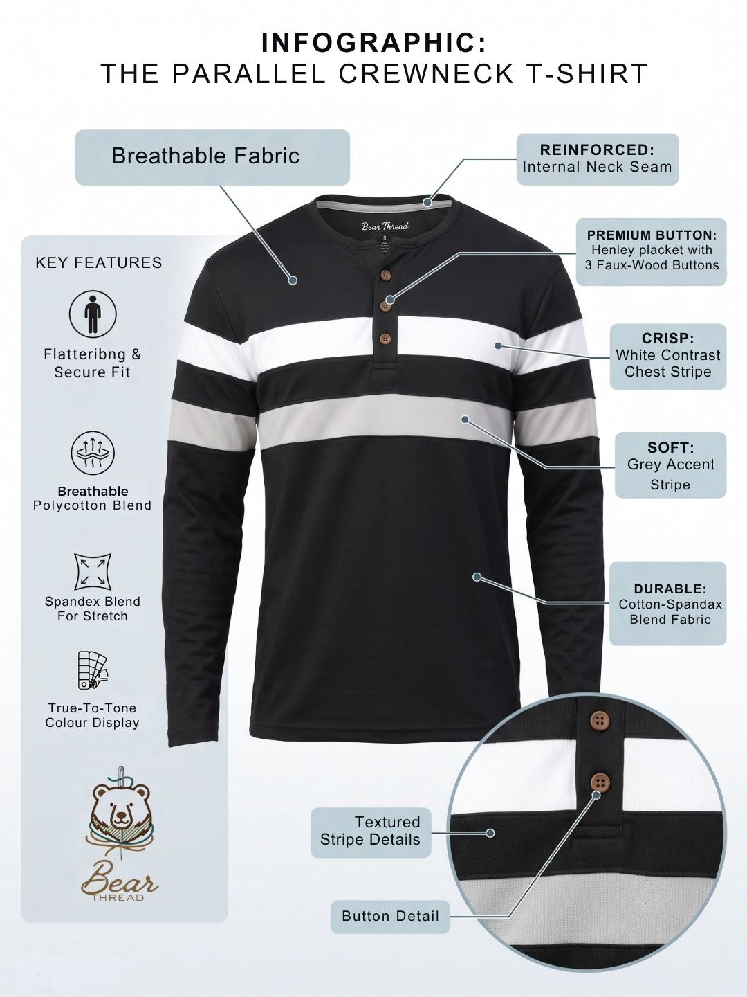 THE HERITAGE STRIPE HENLEY T-SHIRT