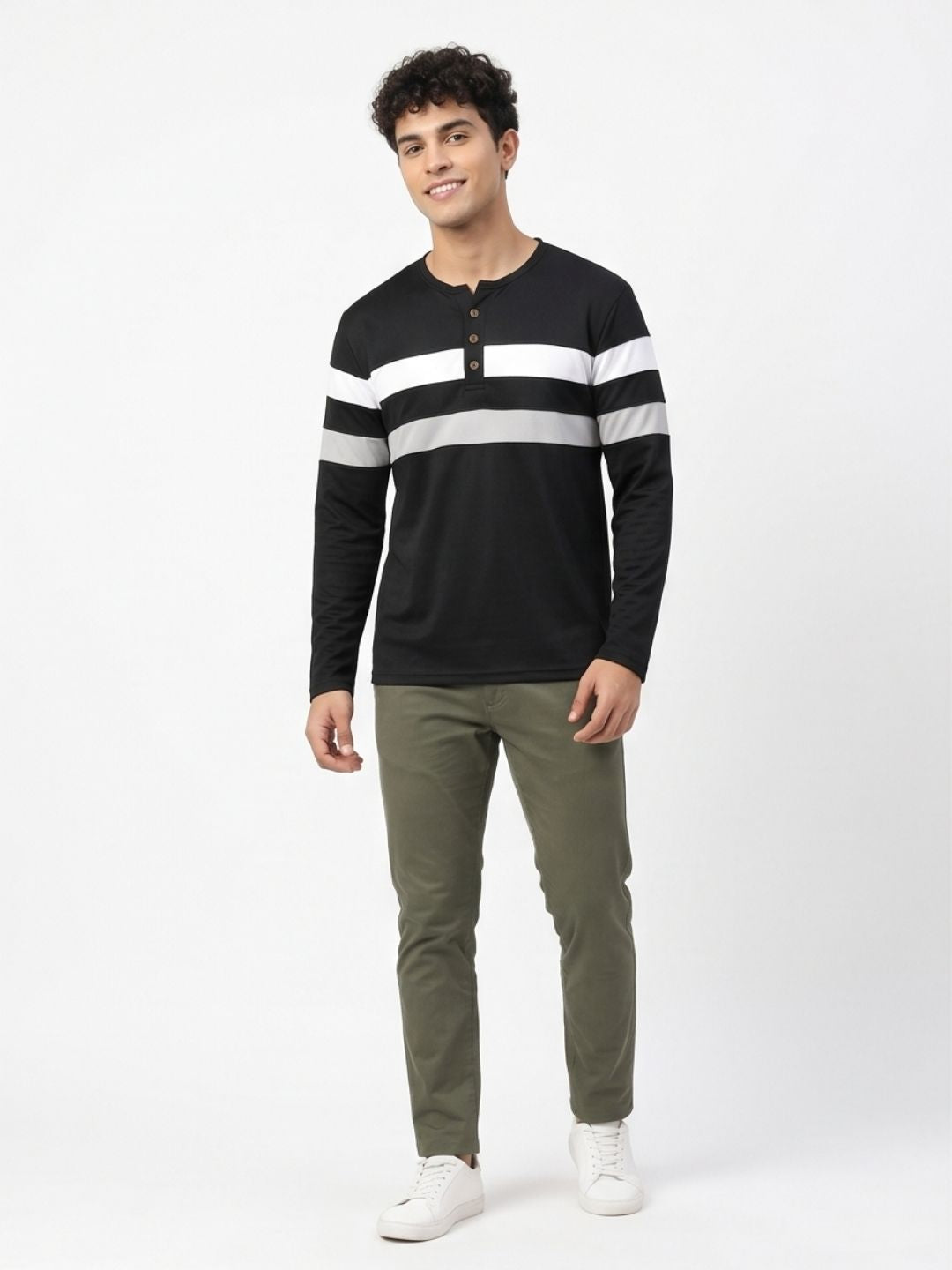 THE HERITAGE STRIPE HENLEY T-SHIRT
