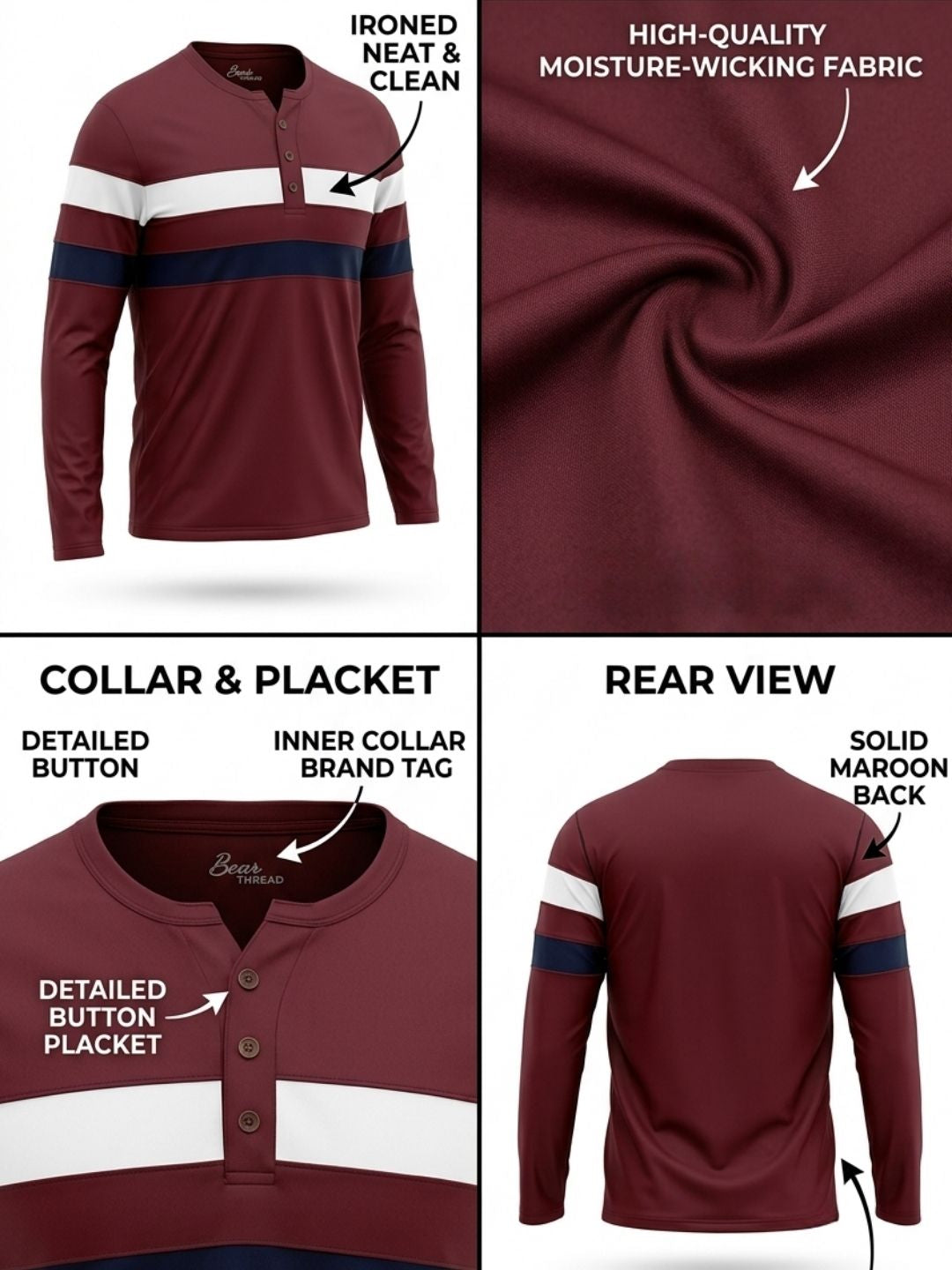 THE HERITAGE STRIPE HENLEY T-SHIRT