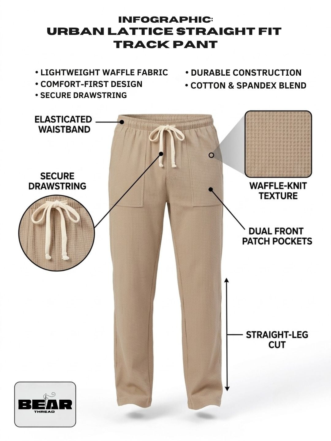 URBAN LATTICE STRAIGHT FIT TRACK PANT
