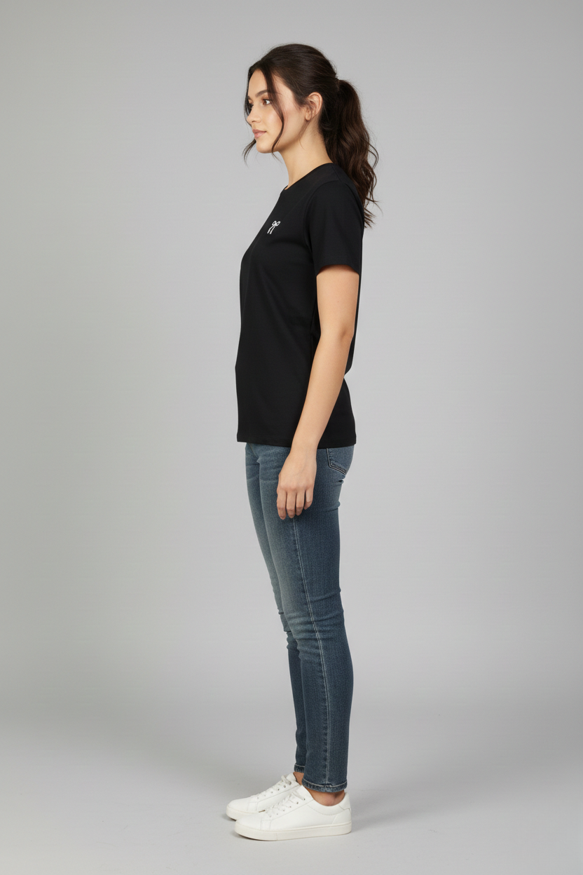 CLASSIC FIT BOW  DETAIL TEE