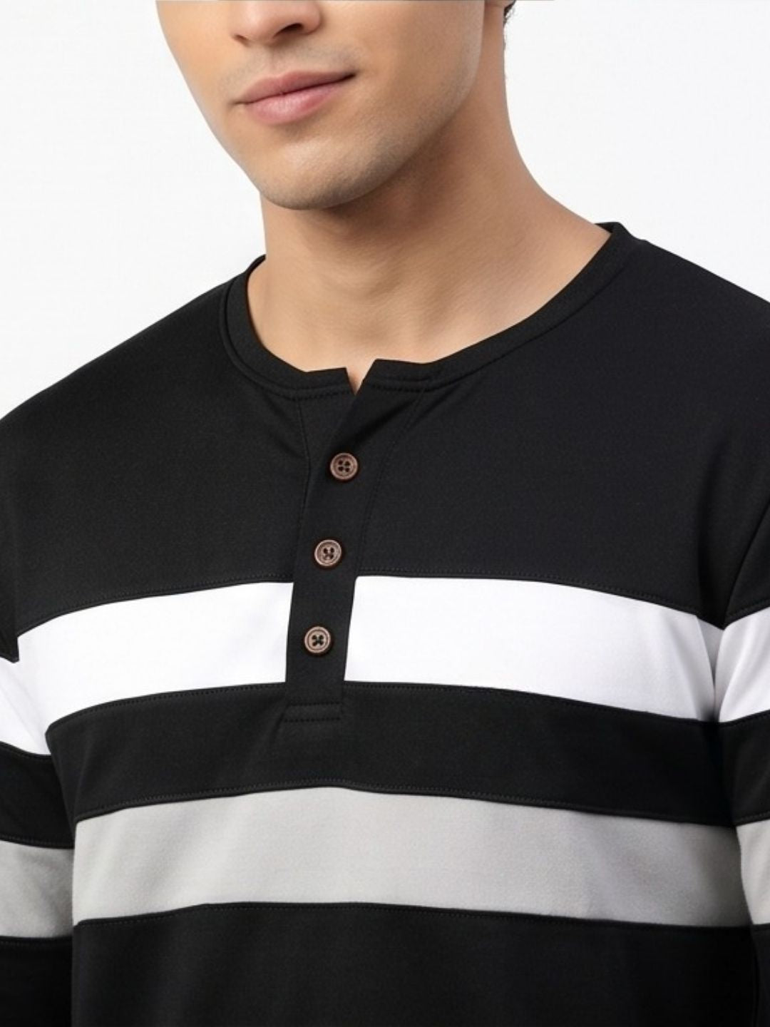 THE HERITAGE STRIPE HENLEY T-SHIRT