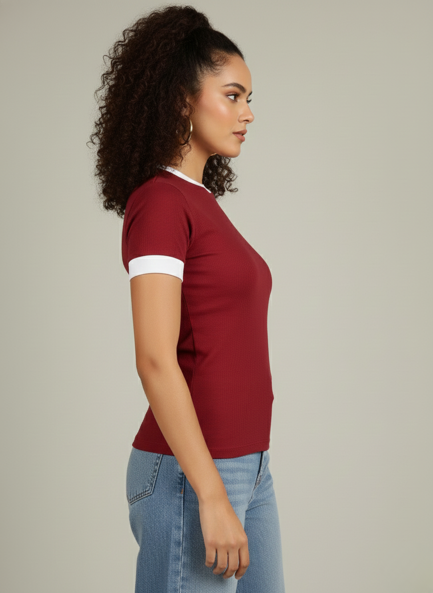 CONTRAST TRIM RINGER TEE