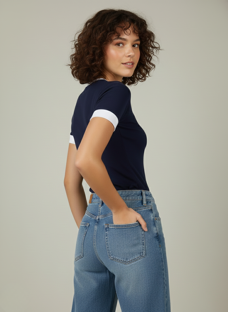 CONTRAST TRIM RINGER TEE
