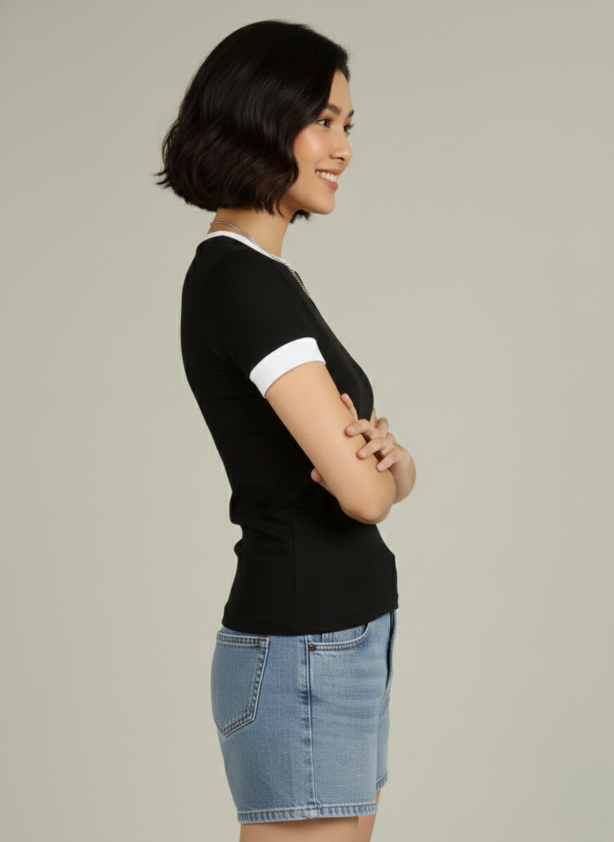 CONTRAST TRIM RINGER TEE