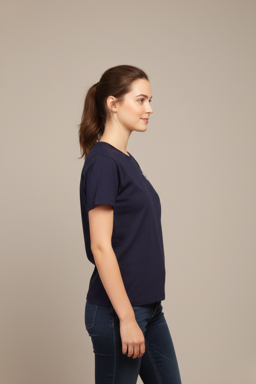 CLASSIC FIT BOW  DETAIL TEE
