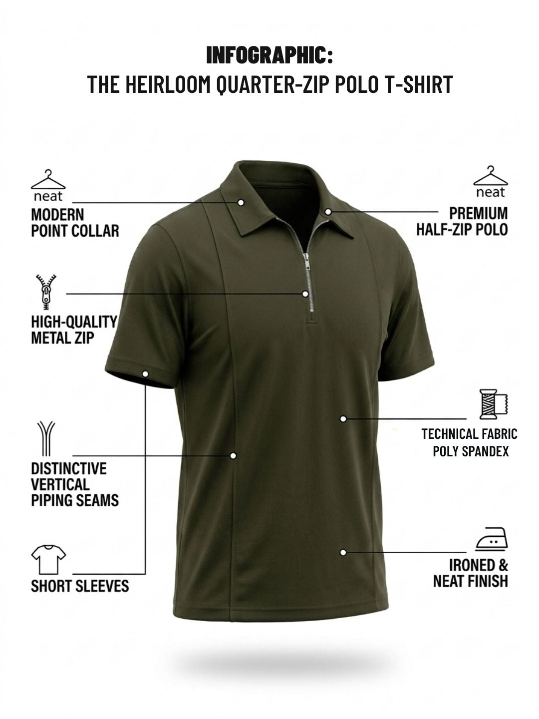 THE HEIRLOOM QUARTER-ZIP POLO T-SHIRT