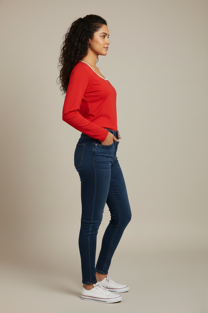MODERN CONTRAST LONG SLEEVE TOP