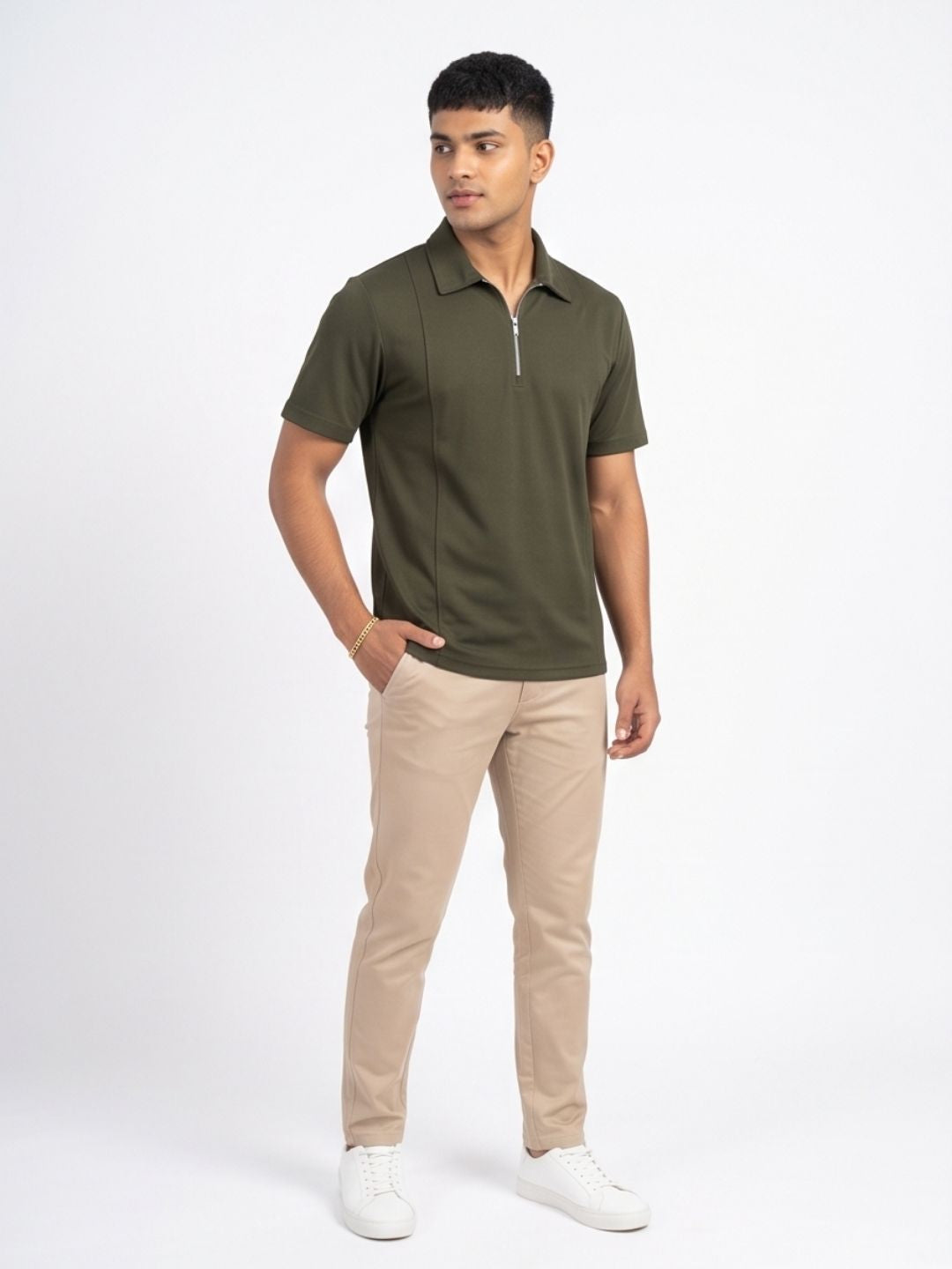THE HEIRLOOM QUARTER-ZIP POLO T-SHIRT