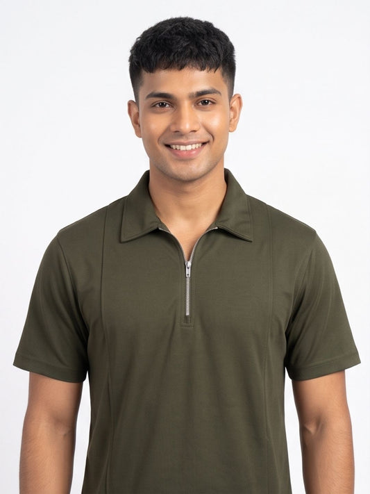 THE HEIRLOOM QUARTER-ZIP POLO T-SHIRT