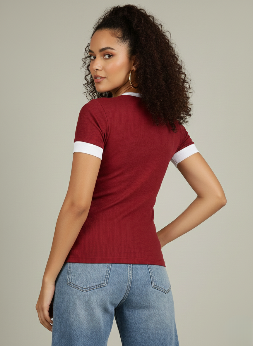 CONTRAST TRIM RINGER TEE