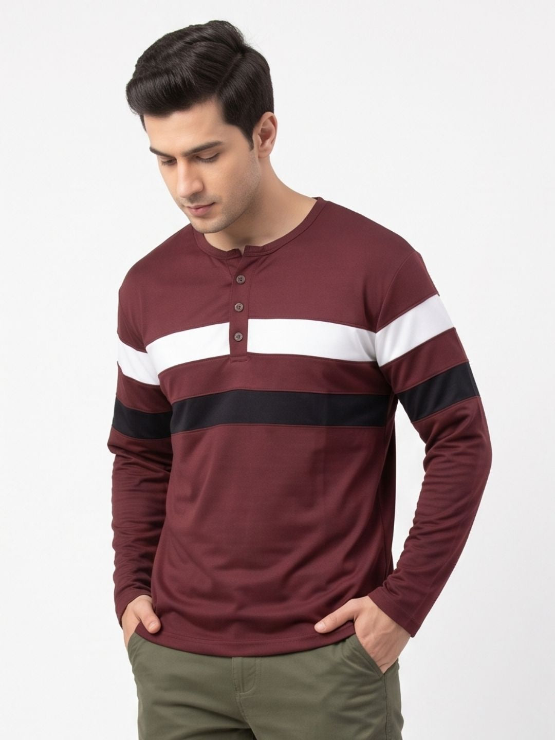 THE HERITAGE STRIPE HENLEY T-SHIRT