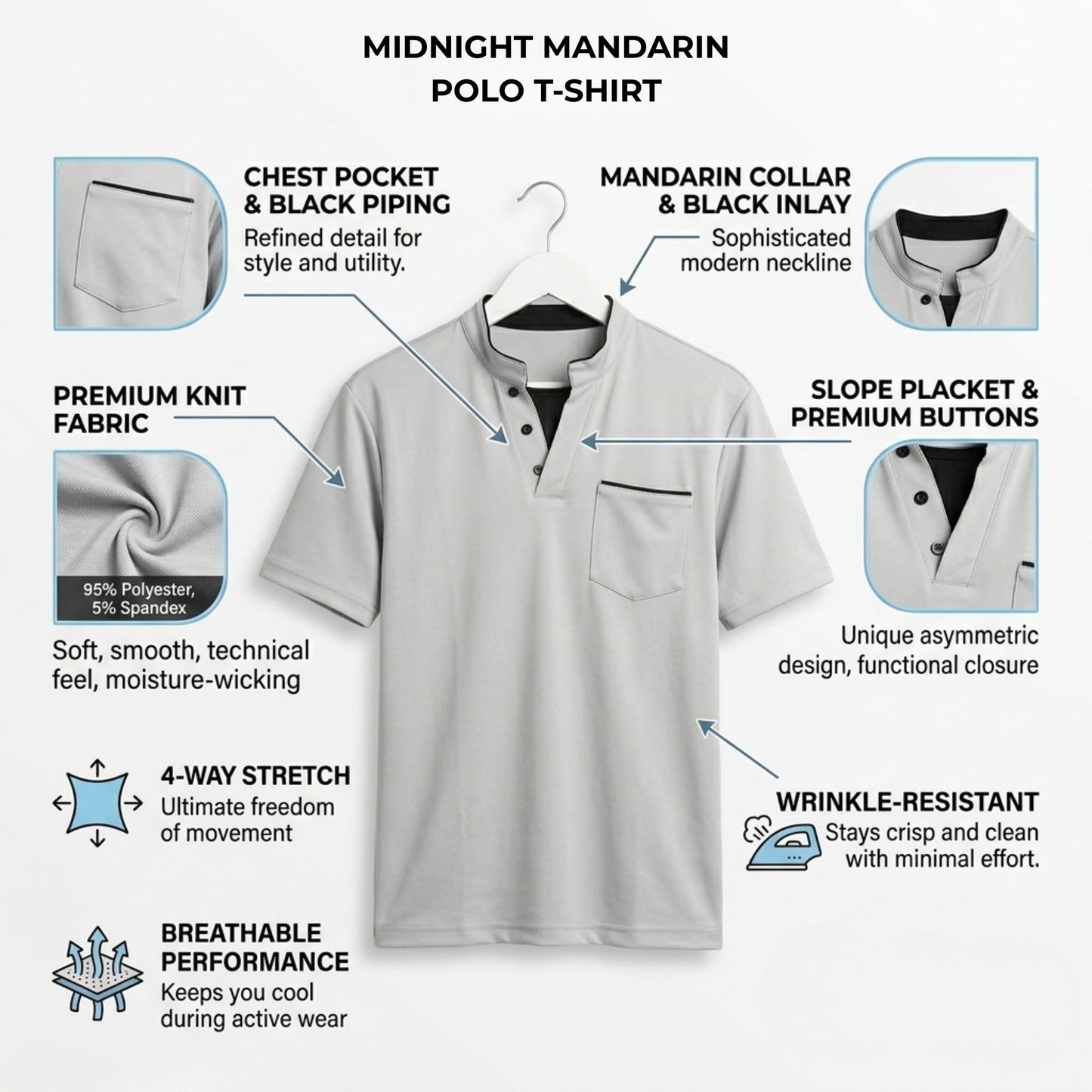 MIDNIGHT MANDARIN POLO T-SHIRT