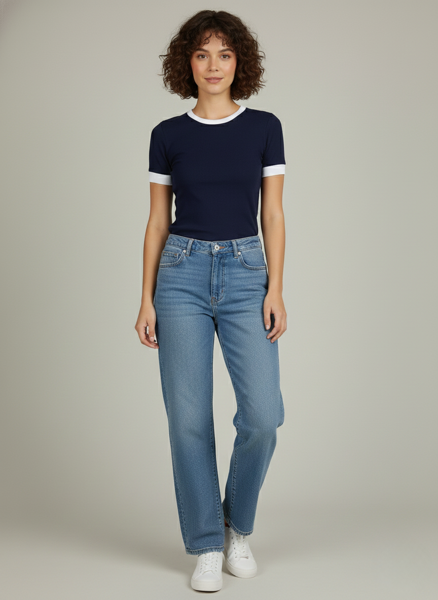 CONTRAST TRIM RINGER TEE