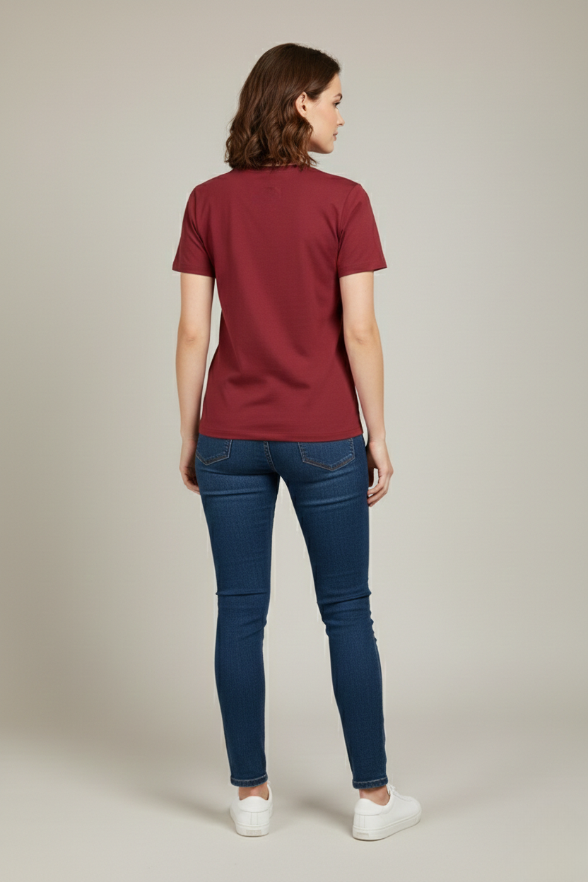 CLASSIC FIT BOW  DETAIL TEE