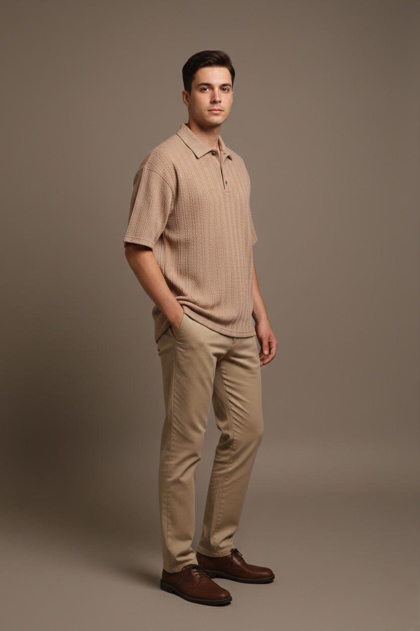 LINEAR JACQUARD POLO