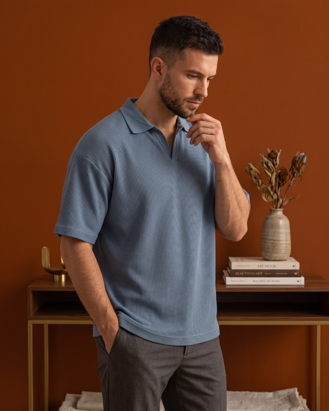 CLASSIC KNIT POLO T-SHIRT