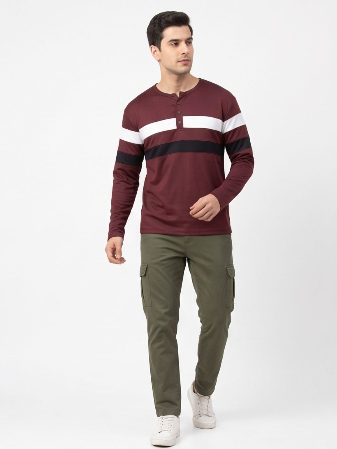 THE HERITAGE STRIPE HENLEY T-SHIRT