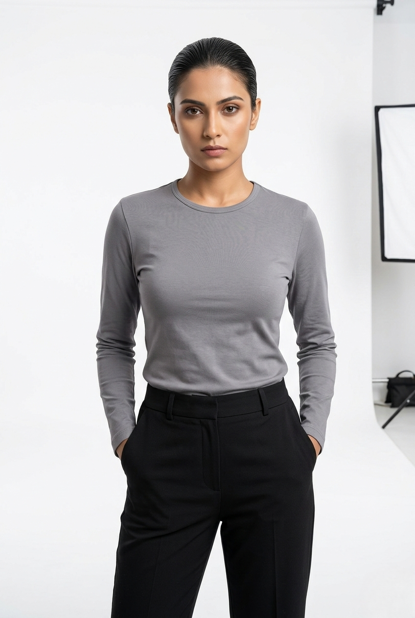 SCOOP CREW NECK FULL SLEEVE TOP