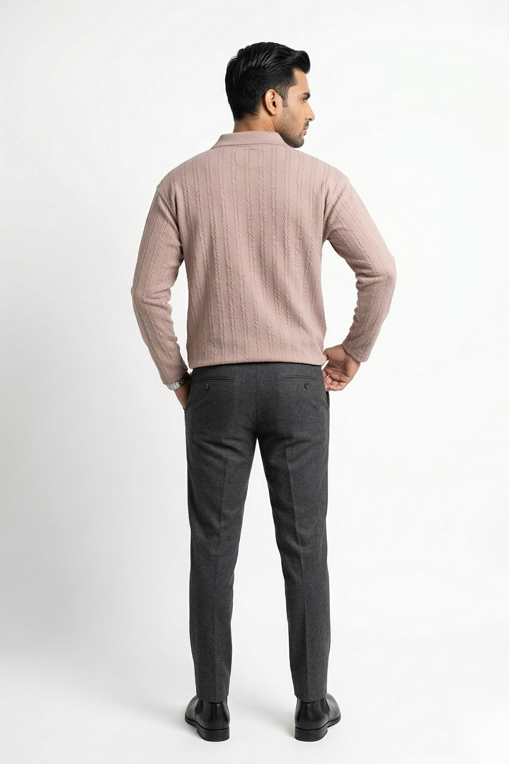 LINEAR JACQUARD POLO T SHIRT F/S