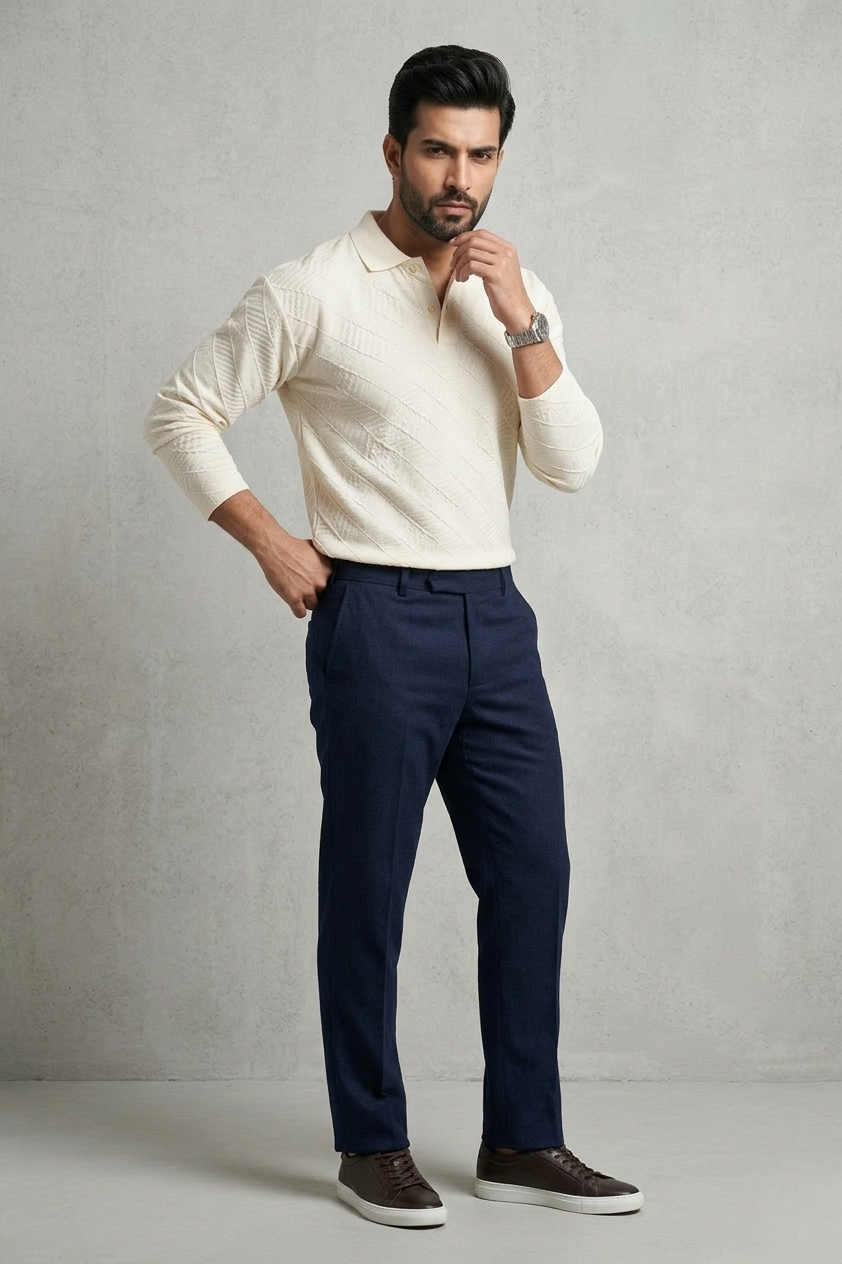LINEAR JACQUARD POLO T SHIRT F/S
