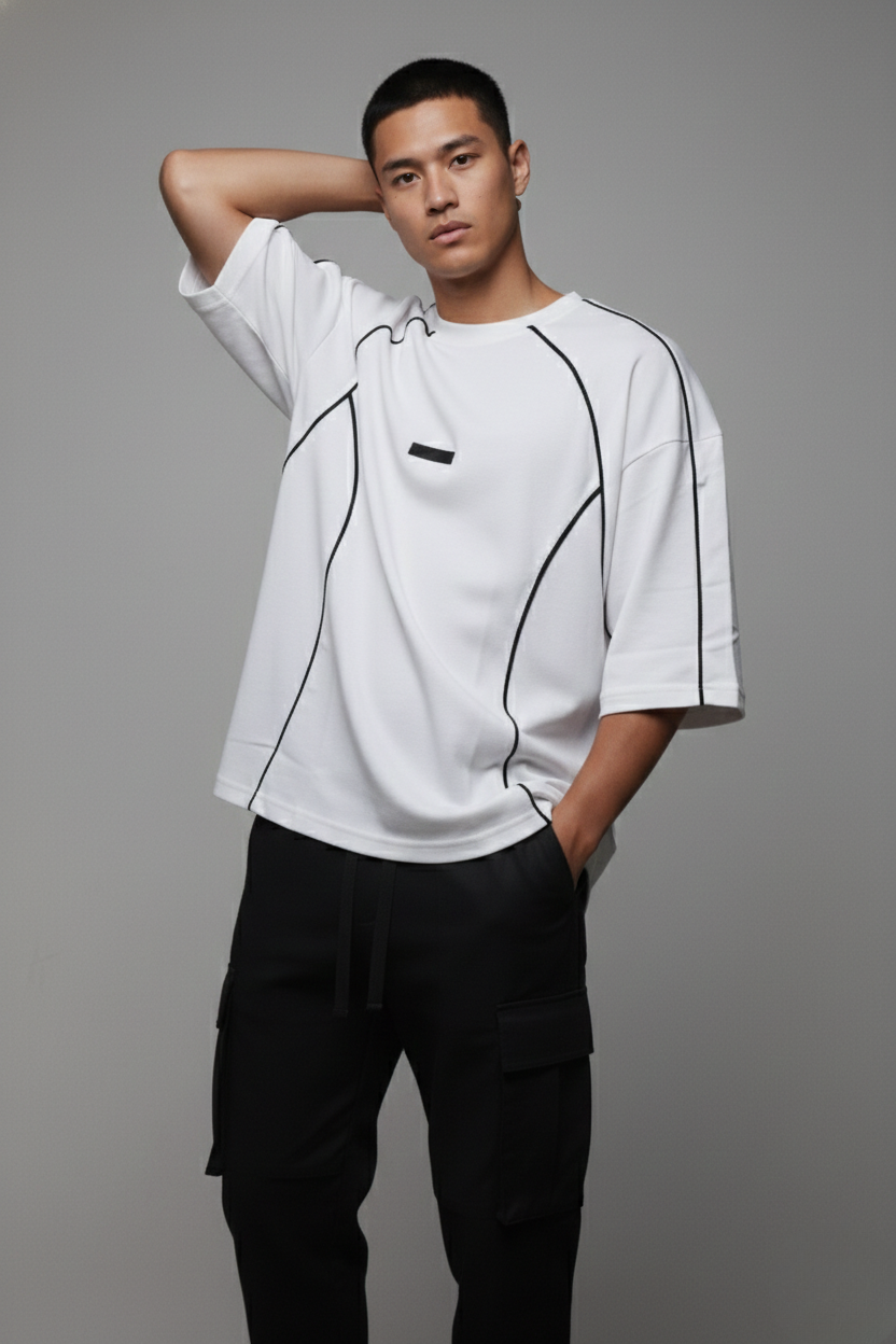 THE LINEAR PANEL OVERSIZED TEE