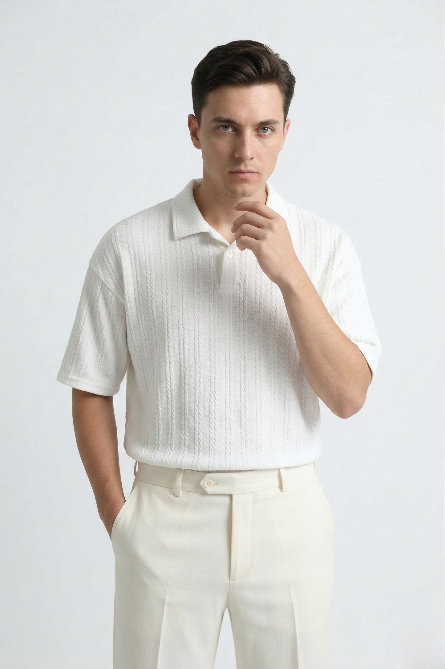 LINEAR JACQUARD POLO