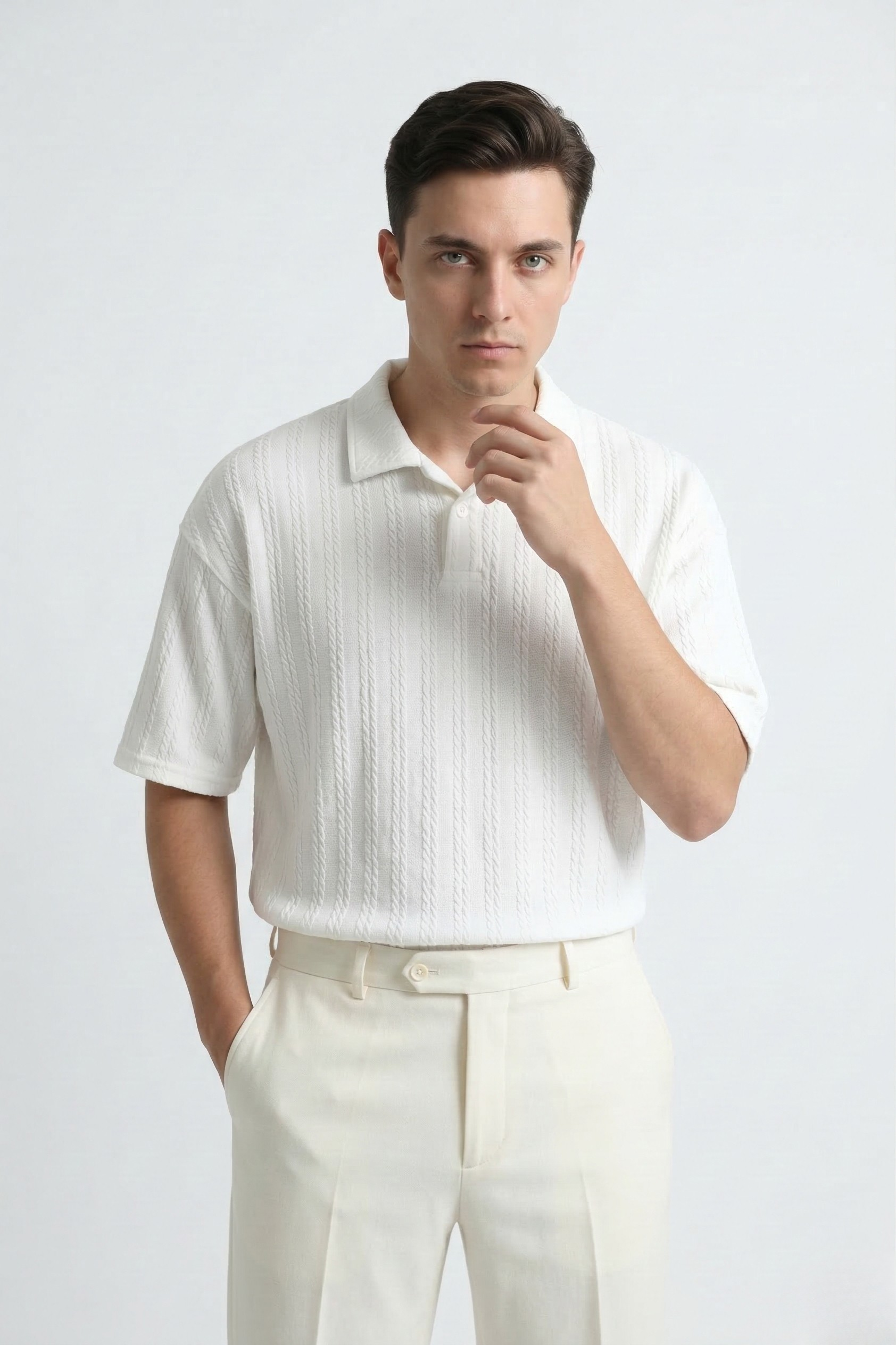 LINEAR JACQUARD POLO