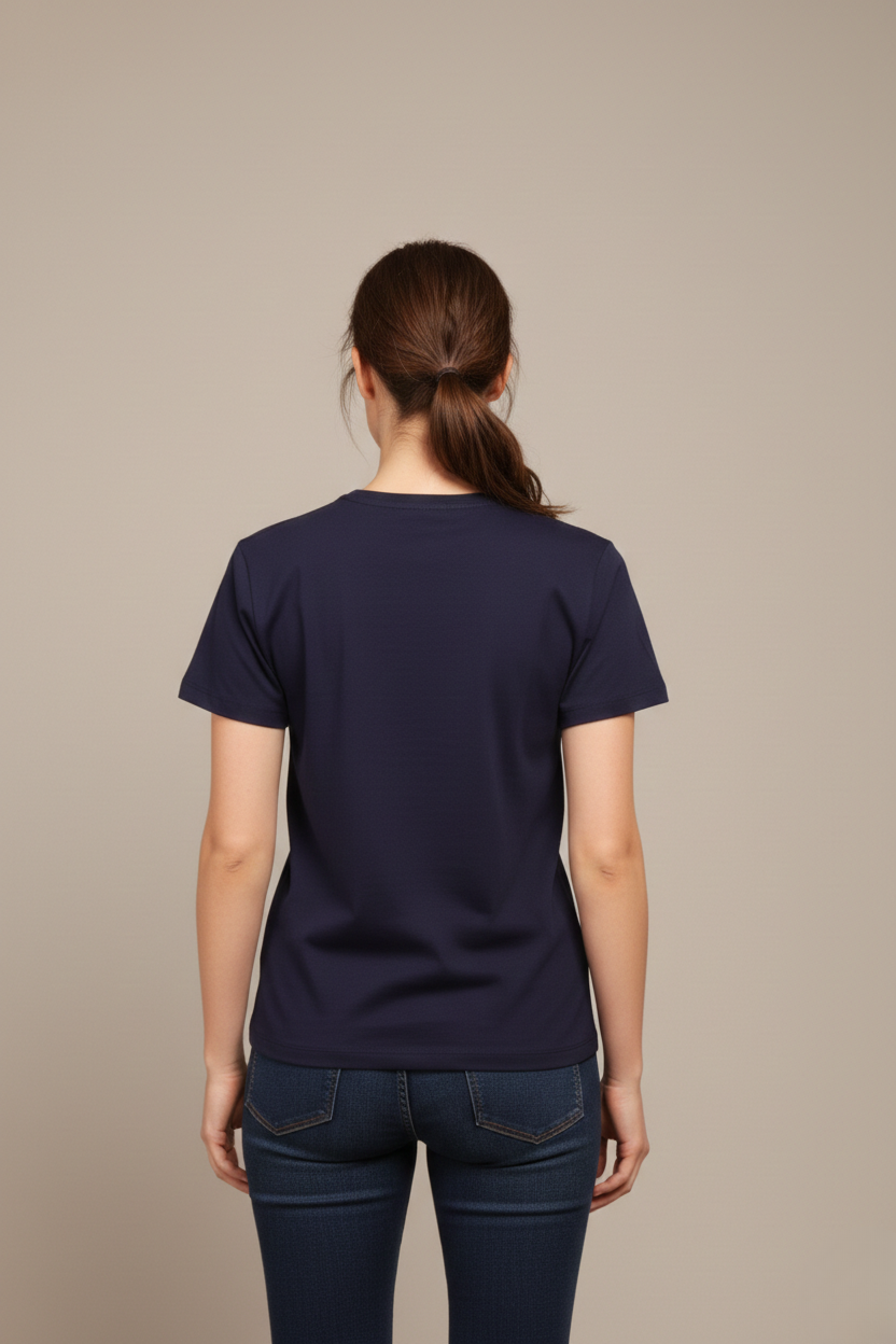 CLASSIC FIT BOW  DETAIL TEE