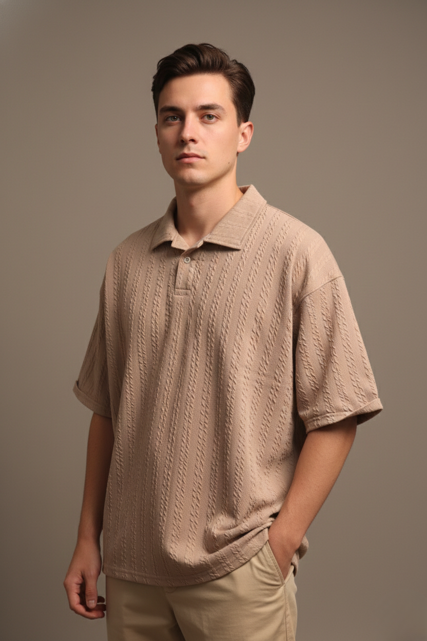 LINEAR JACQUARD POLO