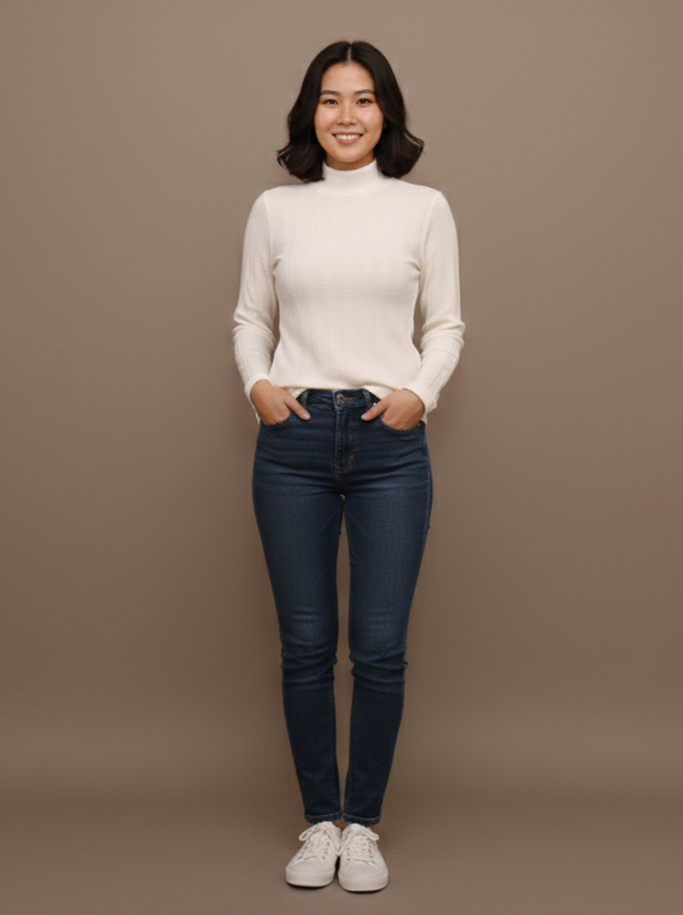 TEXTURED MOCK-NECK TOP