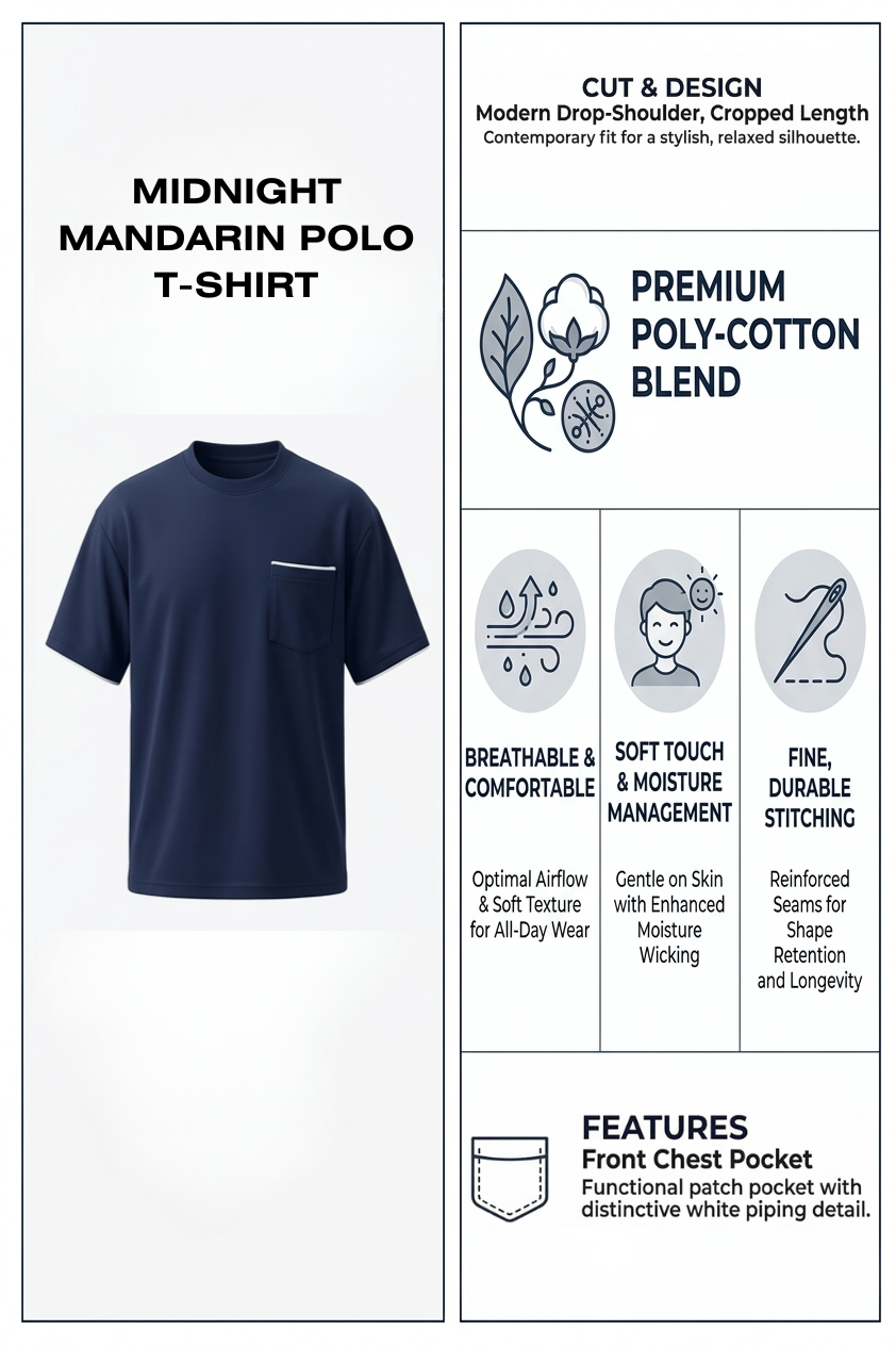 MIDNIGHT MANDARIN ROUND NECK T-SHIRT