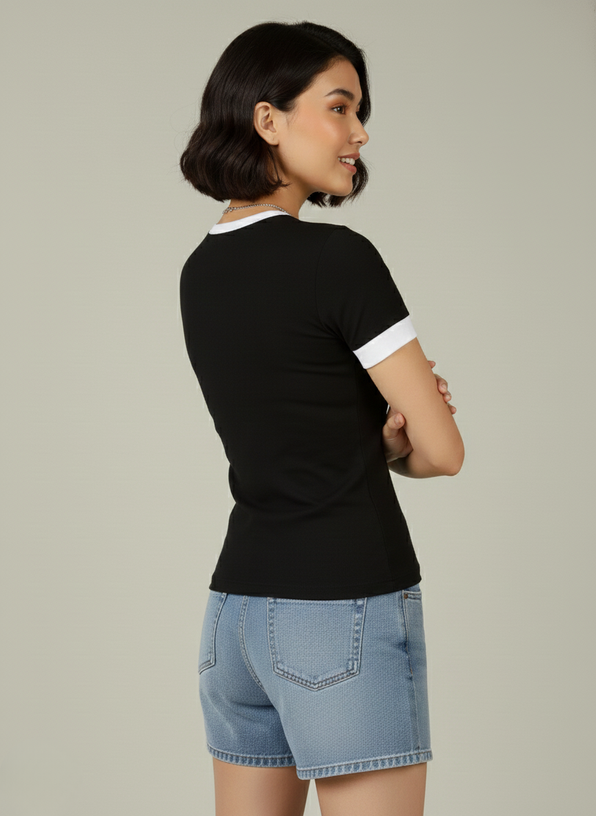 CONTRAST TRIM RINGER TEE