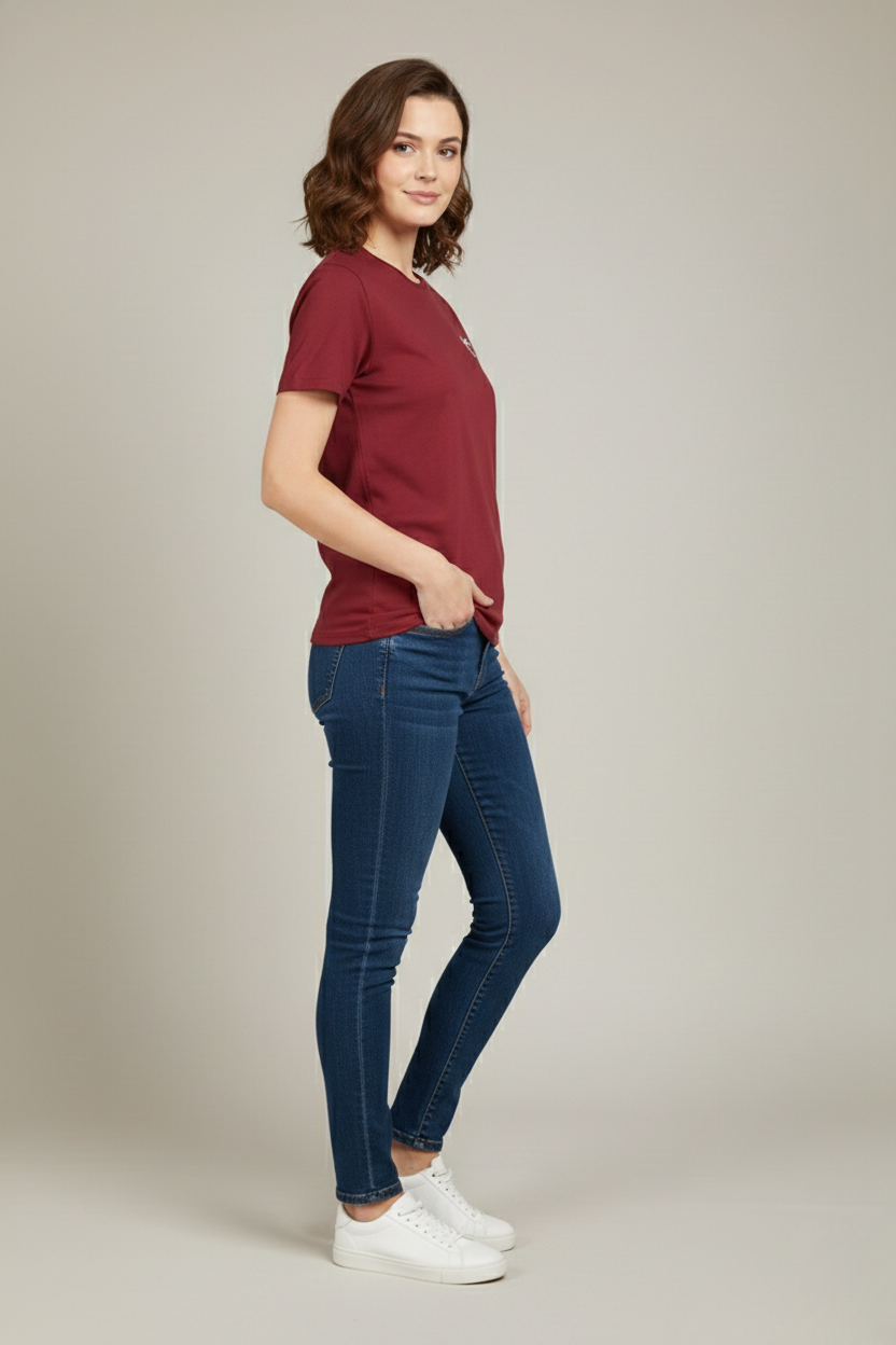 CLASSIC FIT BOW  DETAIL TEE