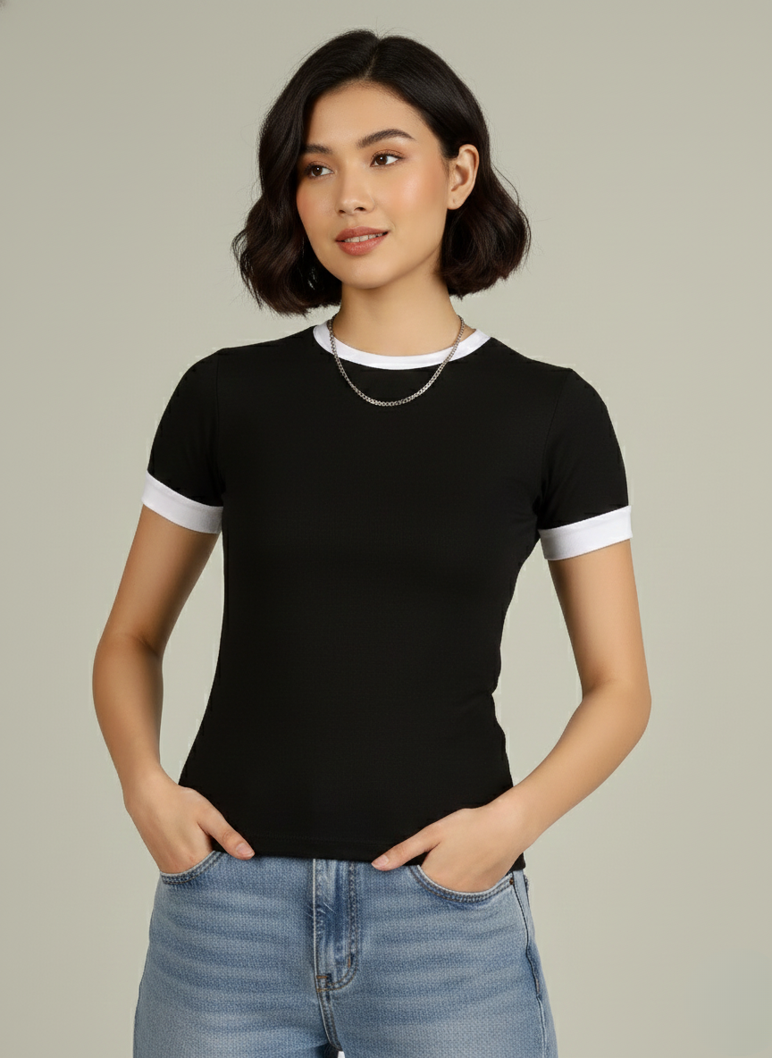 CONTRAST TRIM RINGER TEE