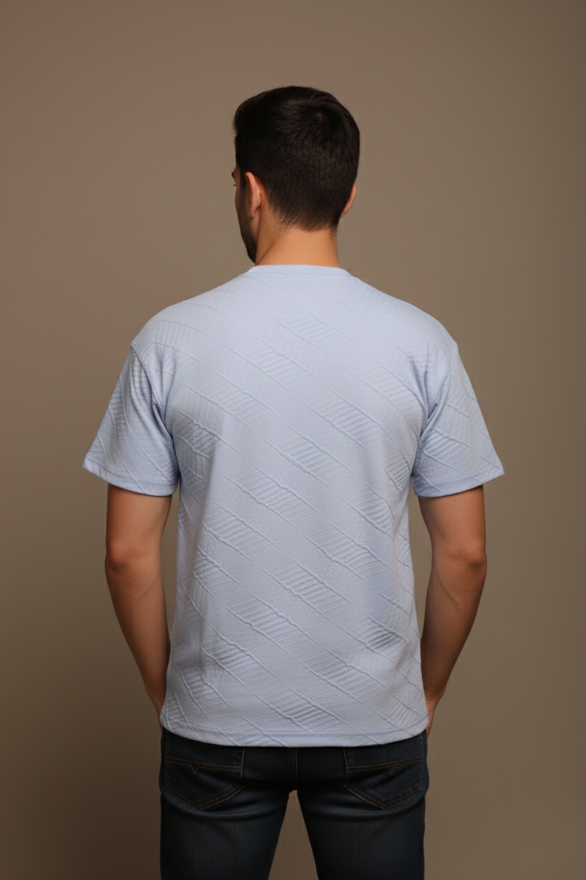TEXTURED CHEVRON STITCH T-SHIRT