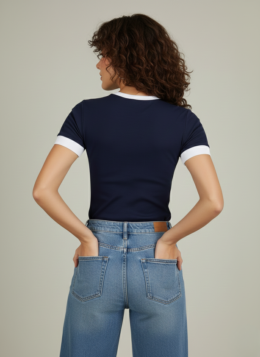 CONTRAST TRIM RINGER TEE