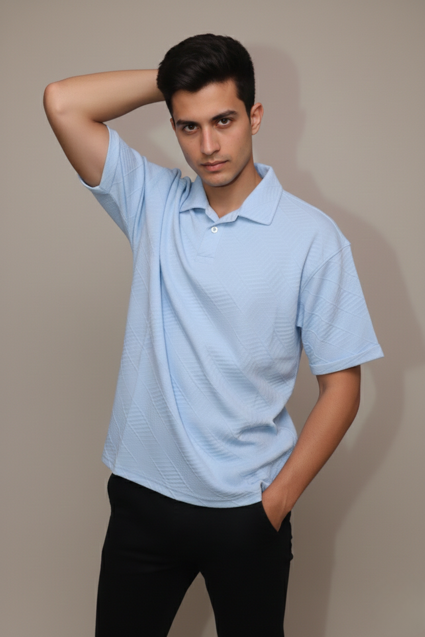 LINEAR JACQUARD POLO