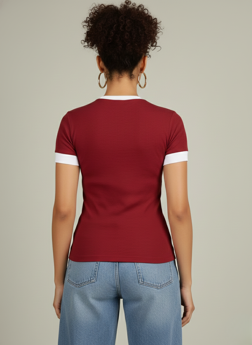 CONTRAST TRIM RINGER TEE