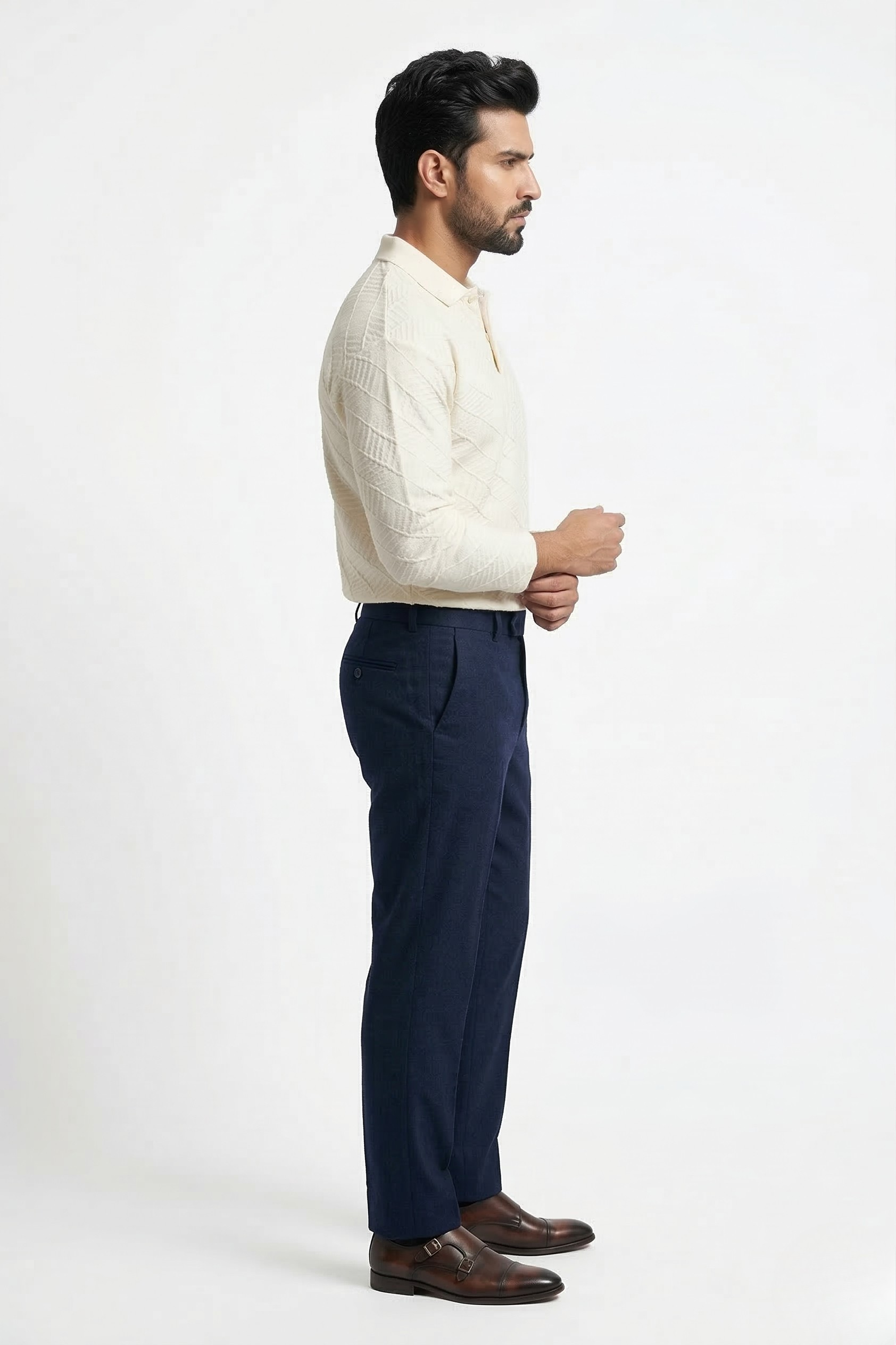 LINEAR JACQUARD POLO T SHIRT F/S