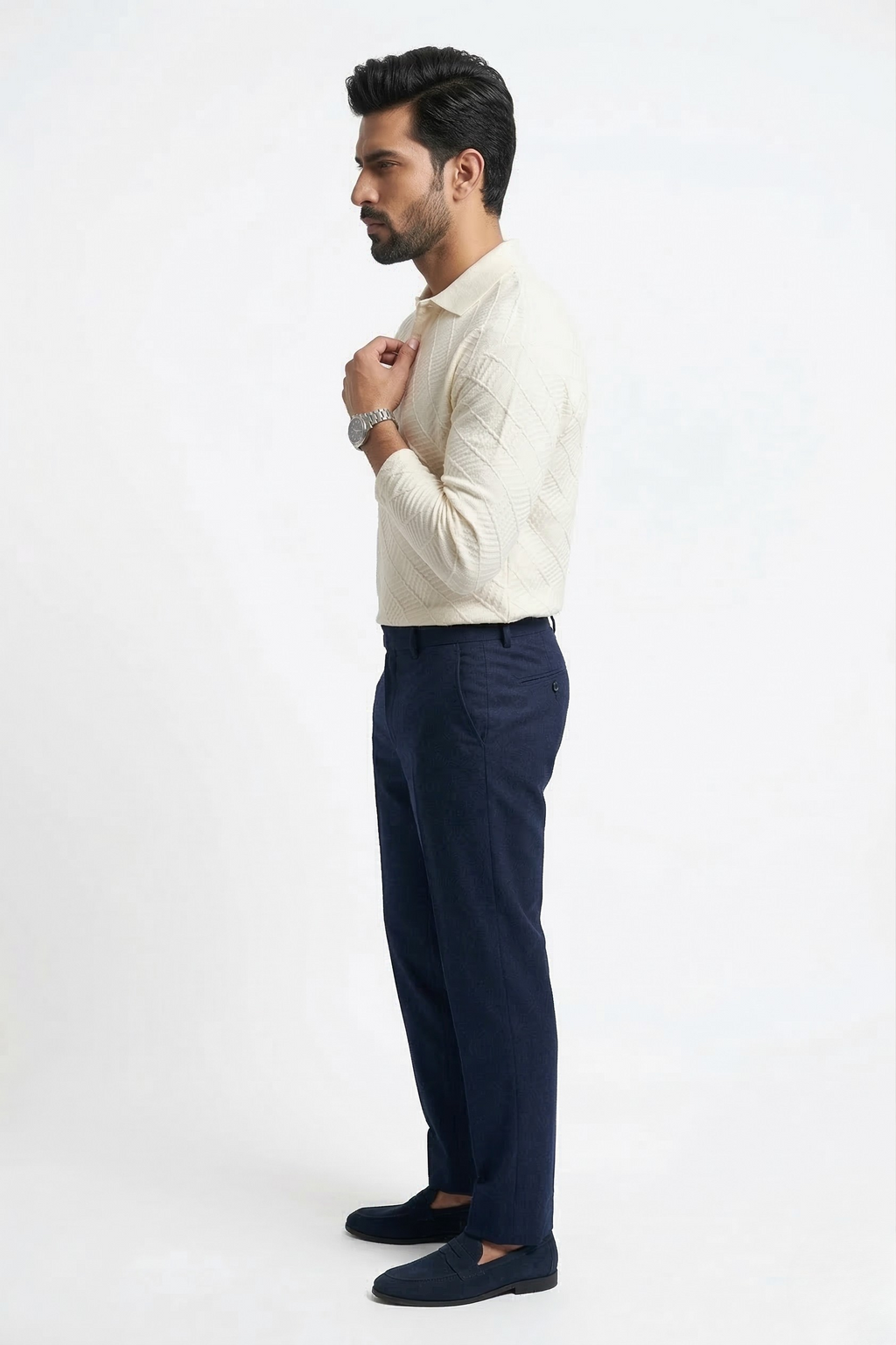 LINEAR JACQUARD POLO T SHIRT F/S