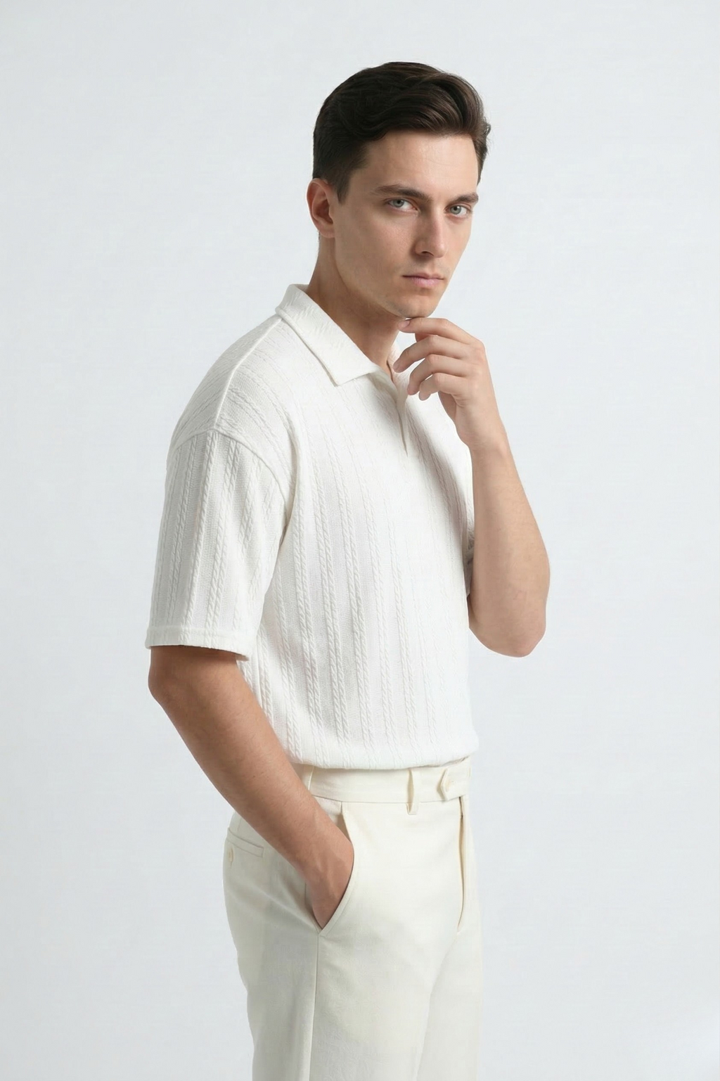 LINEAR JACQUARD POLO