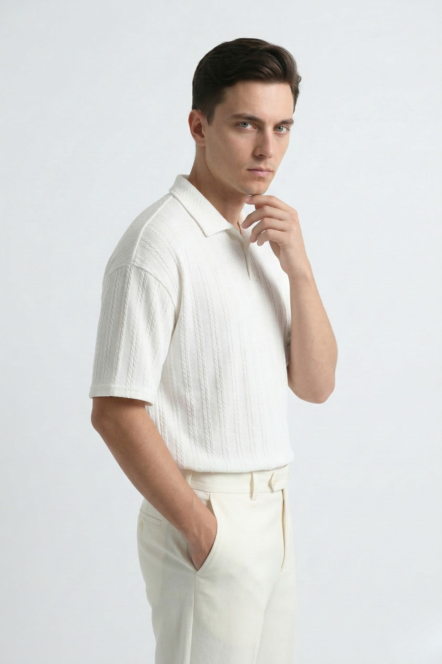 LINEAR JACQUARD POLO